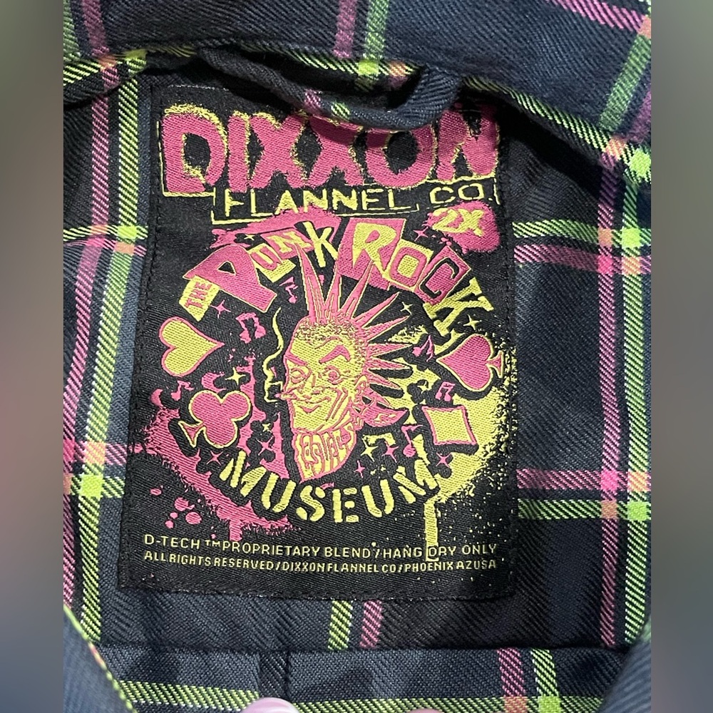 Dixxon Flannel x Punk Rock Museum Men Size 2XL Collab Plaid Button Shirt NEW - Picture 8 of 11